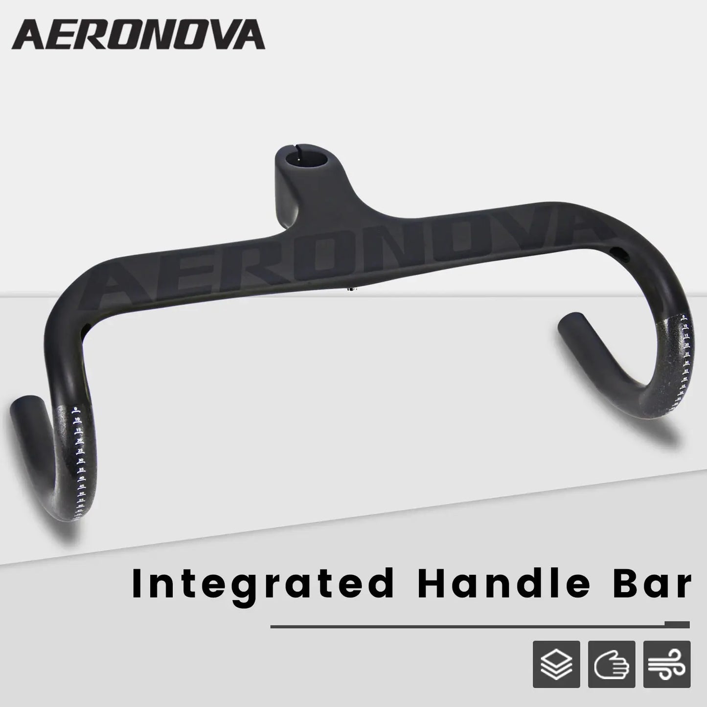 Bicycle Speed Integrated Handlebar,AERONOVA,28.6mm,Full Inner Routing,Flat Design,400/420/440mm,Carbon Drop Handle Bar - Cheap Carbon Parts