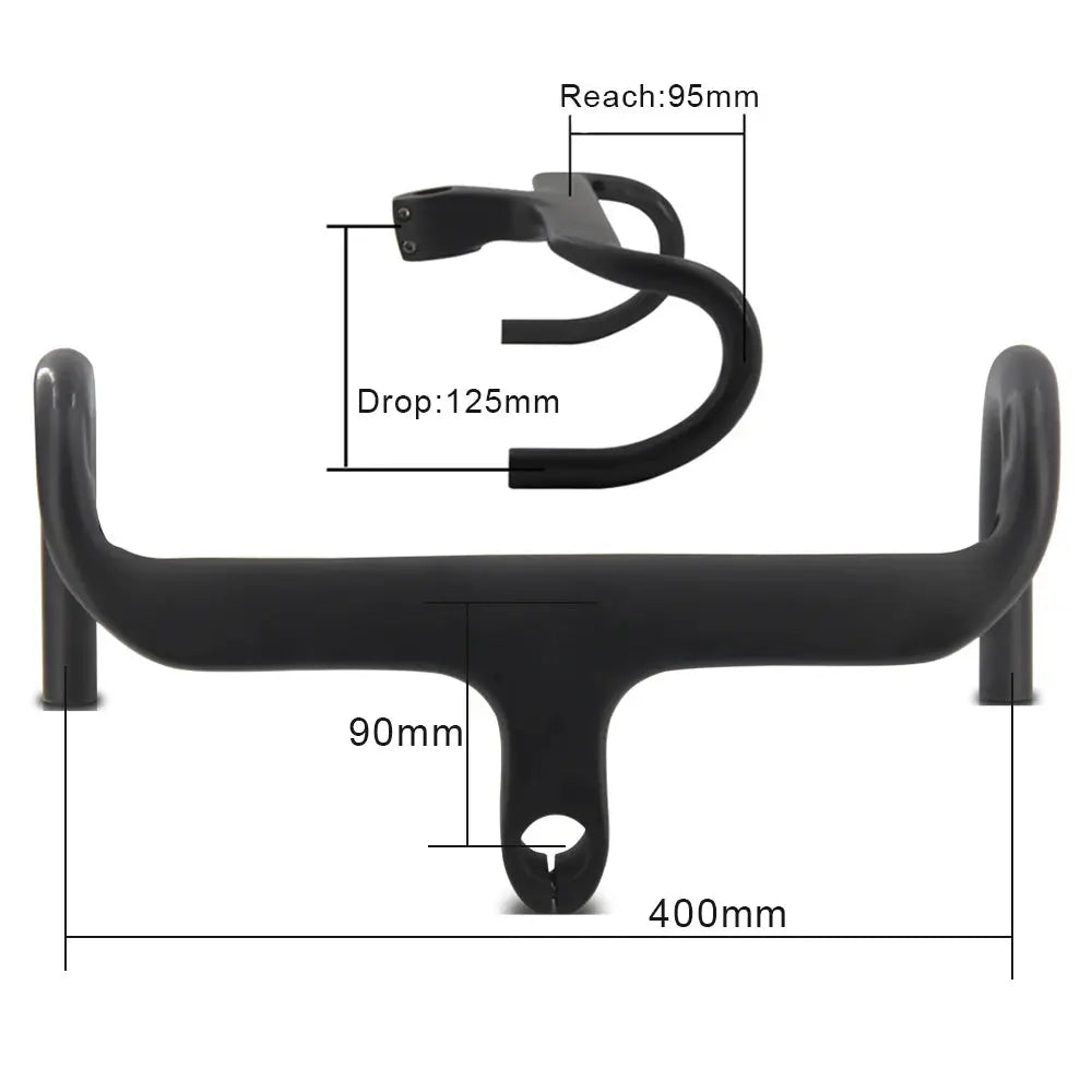 Bicycle Speed Integrated Handlebar,AERONOVA,28.6mm,Full Inner Routing,Flat Design,400/420/440mm,Carbon Drop Handle Bar - Cheap Carbon Parts