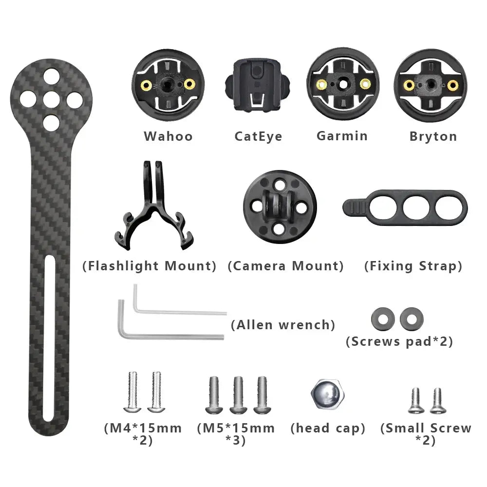 New Bicycle Computer Holder Carbon Fiber Road Bike Stopwatch Speedometer Mount Holder For Garmin Bryton Wahoo Giant Light Stand - Cheap Carbon Parts