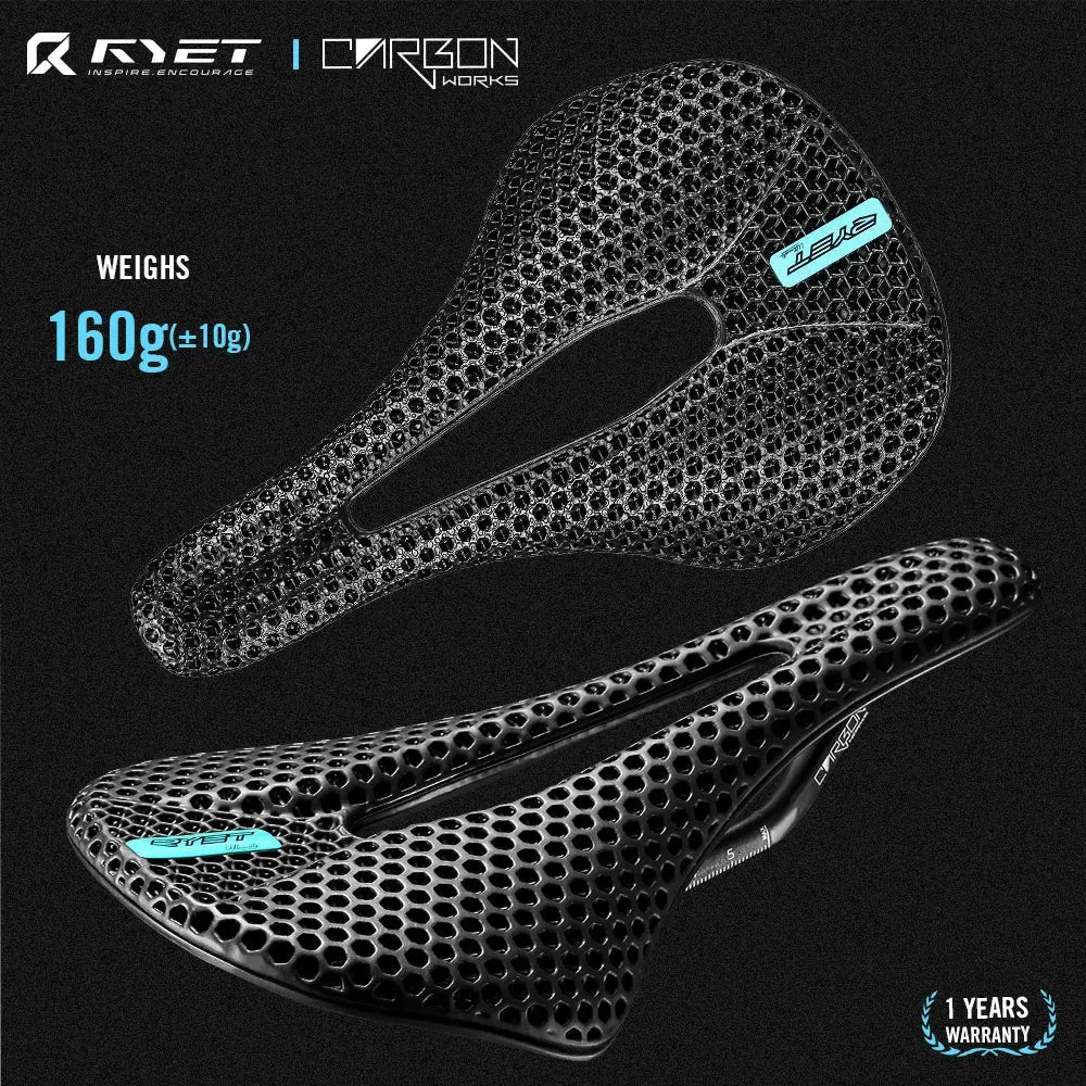 RYET 3D Printed Bike Carbon Saddle 140mm 143mm Super Light Road MTB Racing 3D/EVA Saddles Bicycle Cushion Cycling Seating Part - Cheap Carbon Parts