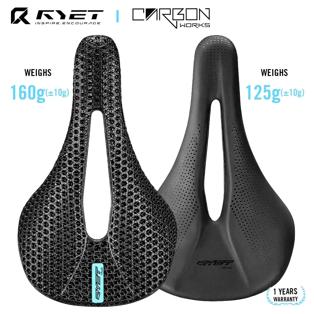 RYET 3D Printed Bike Carbon Saddle 140mm 143mm Super Light Road MTB Racing 3D/EVA Saddles Bicycle Cushion Cycling Seating Part - Cheap Carbon Parts