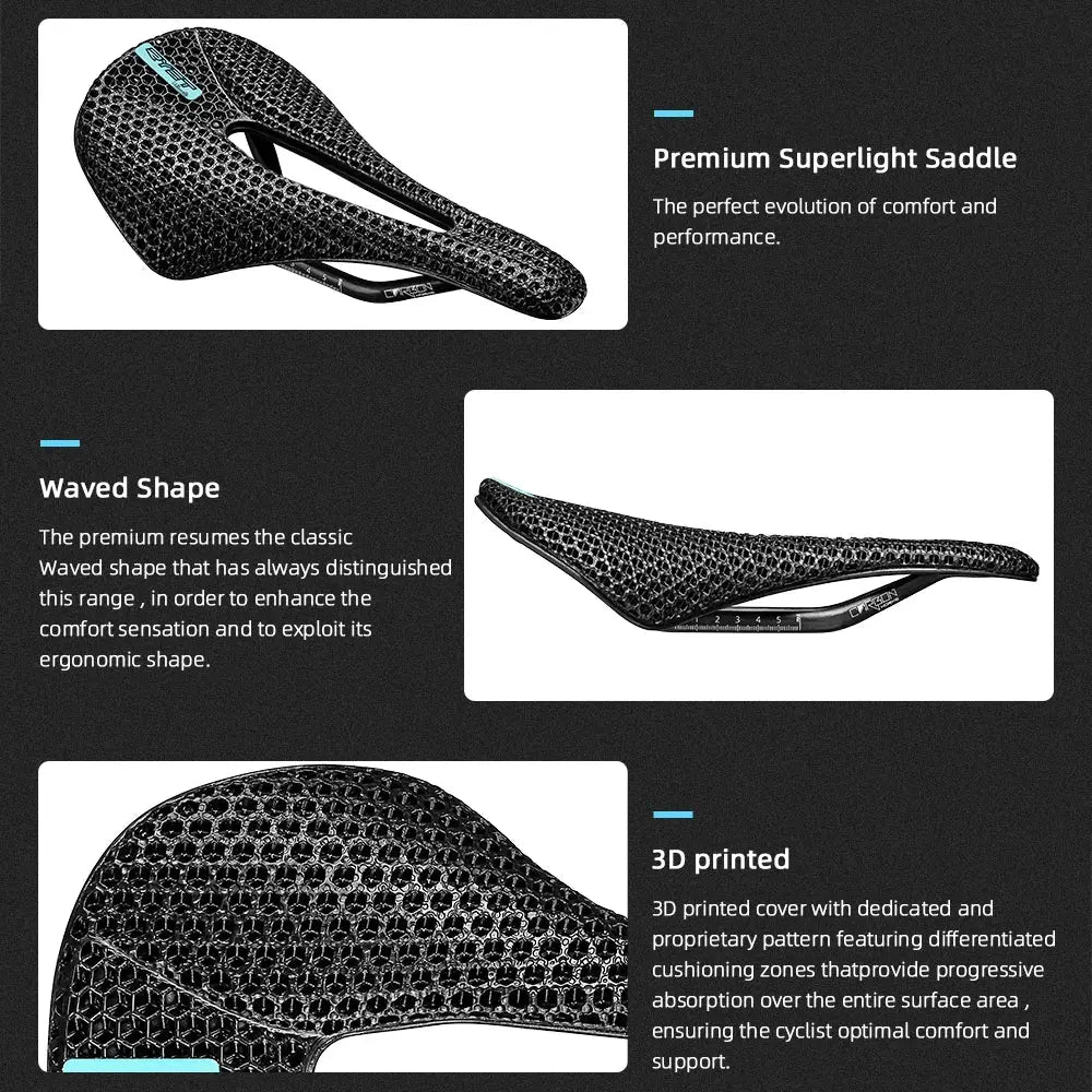 RYET 3D Printed Bike Carbon Saddle 140mm 143mm Super Light Road MTB Racing 3D/EVA Saddles Bicycle Cushion Cycling Seating Part - Cheap Carbon Parts