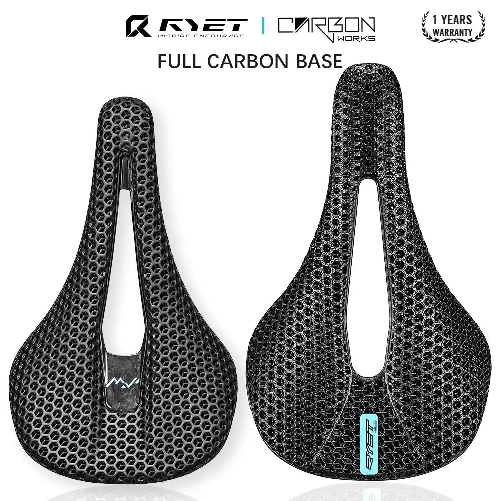RYET 3D Printed Bike Carbon Saddle 140mm 143mm Super Light Road MTB Racing 3D/EVA Saddles Bicycle Cushion Cycling Seating Part - Cheap Carbon Parts