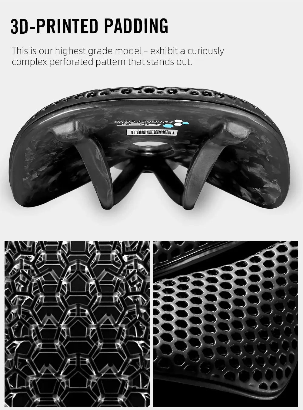 RYET 3D Printed Bike Carbon Saddle 140mm 143mm Super Light Road MTB Racing 3D/EVA Saddles Bicycle Cushion Cycling Seating Part - Cheap Carbon Parts