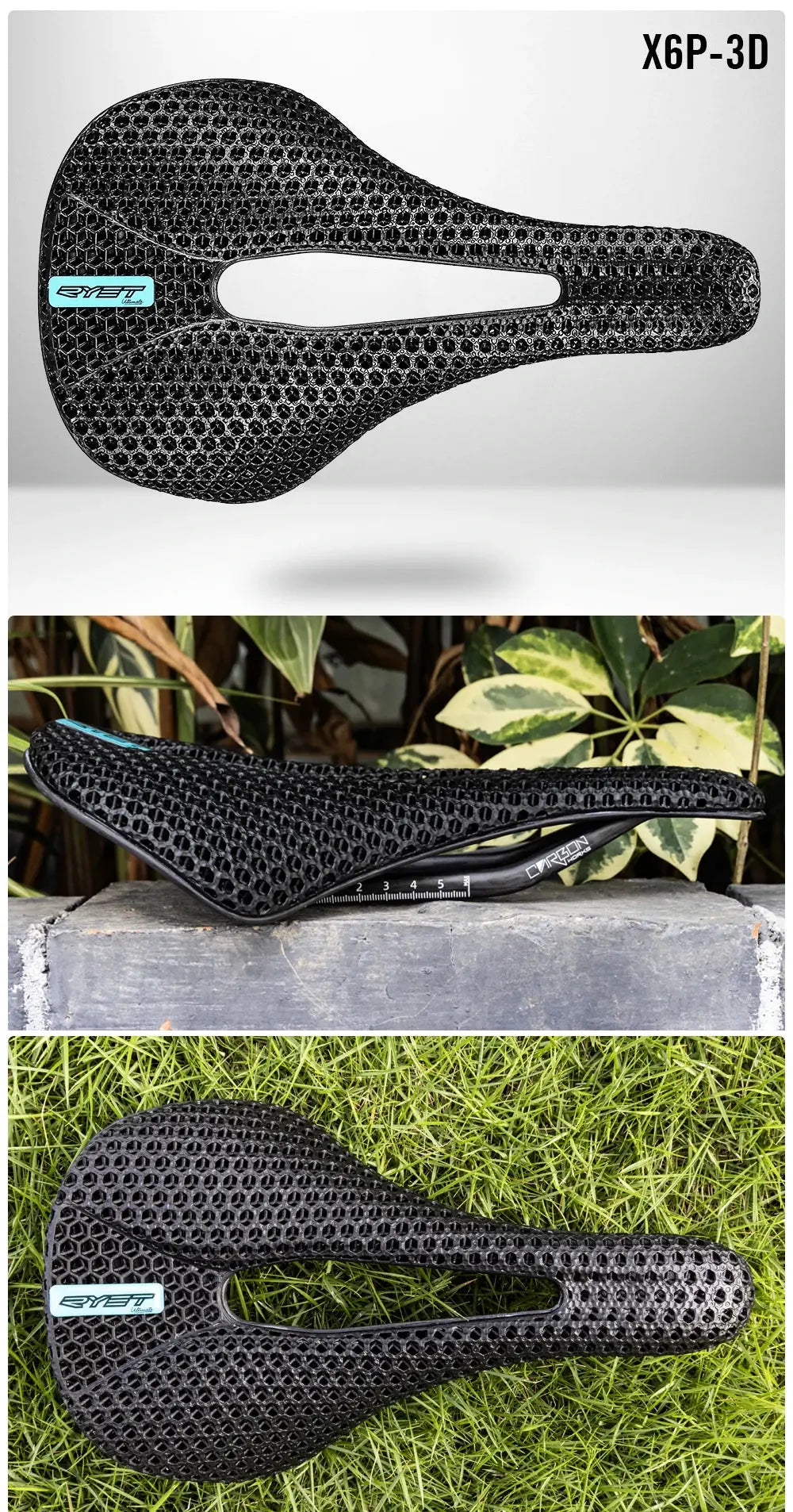 RYET 3D Printed Bike Carbon Saddle 140mm 143mm Super Light Road MTB Racing 3D/EVA Saddles Bicycle Cushion Cycling Seating Part - Cheap Carbon Parts
