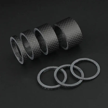 Bicycle Carbon Fiber Spacers for 1-1/8" 28.6mm Fork Headset Handlebar Stem Rise up Height Adjust Washers 3K Matte Rings