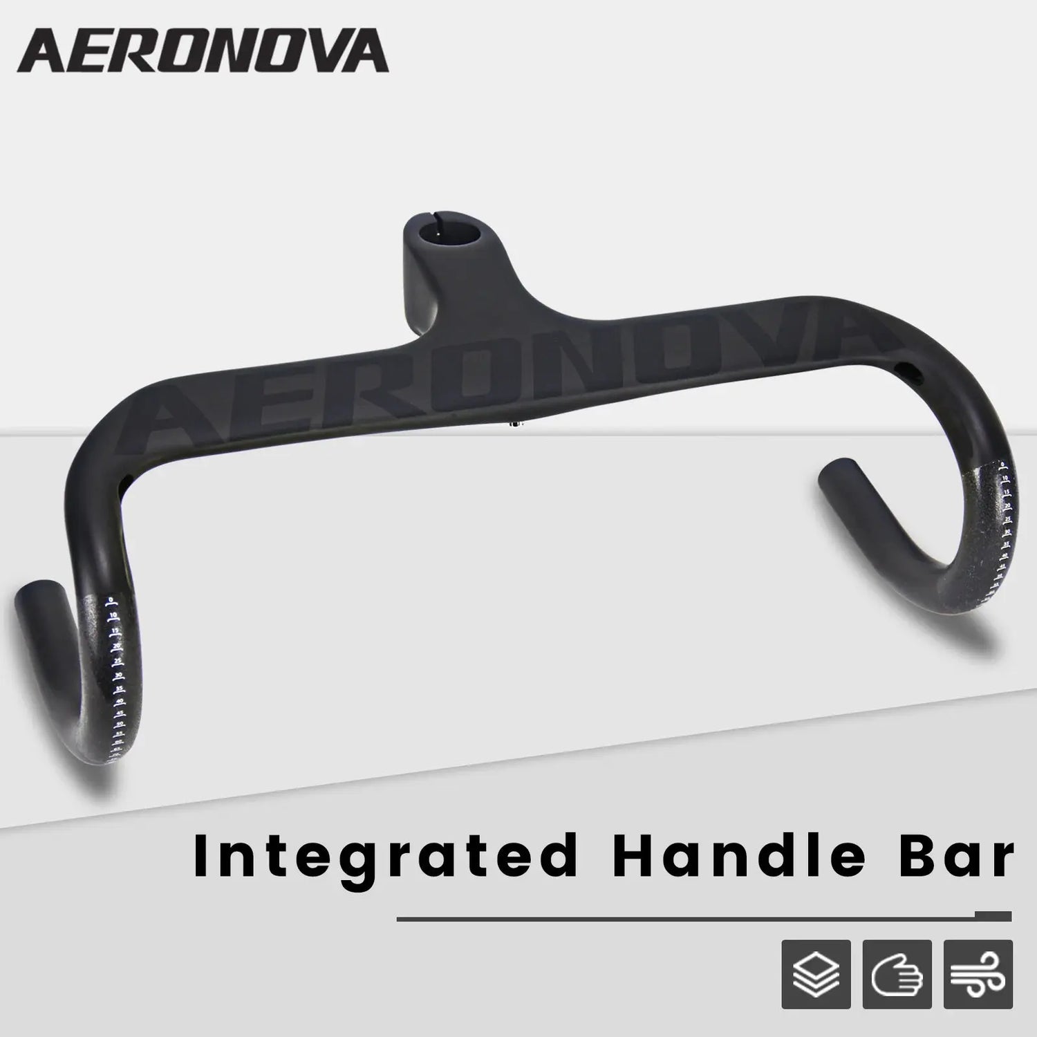 Bicycle Speed Integrated Handlebar,AERONOVA,28.6mm,Full Inner Routing,Flat Design,400/420/440mm,Carbon Drop Handle Bar - Cheap Carbon Parts